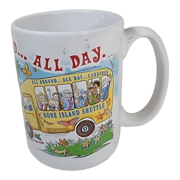 Bone Island Tour Ride All Day Key West Souvenir Car Free Carefree coffee mug - Picture 3 of 5